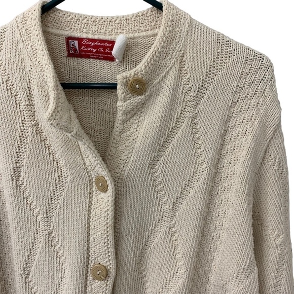 Binghamton Knitting Co Sweater Womens Medium Cardigan Button Front Preppy Knit - Picture 2 of 9